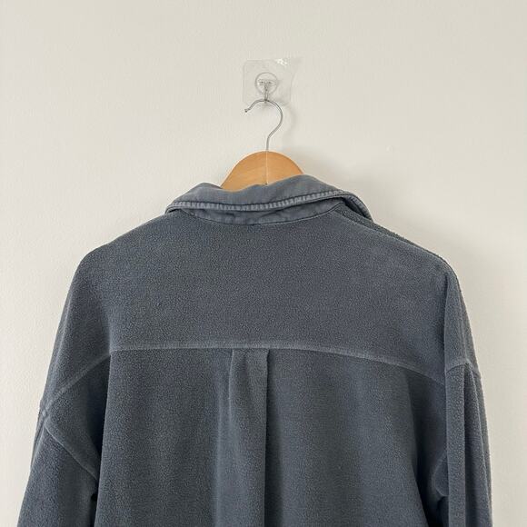 Forever 21 Button Front Collared Long Sleeve Casual Shacket Shirt Gray S - Picture 7 of 7